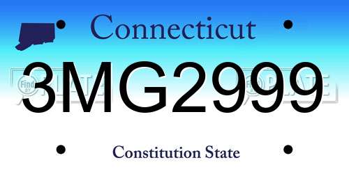 3MG2999 Connecticut License Plate