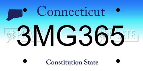 3MG365 Connecticut License Plate