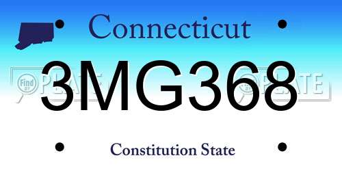 3MG368 Connecticut License Plate