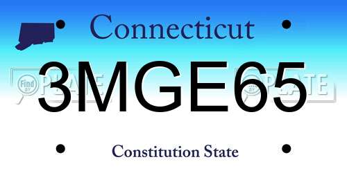 3MGE65 Connecticut License Plate