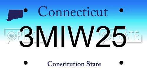 3MIW25 Connecticut License Plate