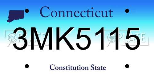 3MK5115 Connecticut License Plate