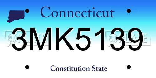 3MK5139 Connecticut License Plate