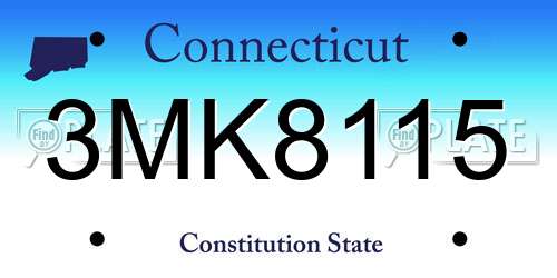 3MK8115 Connecticut License Plate