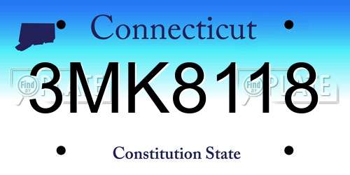 3MK8118 Connecticut License Plate