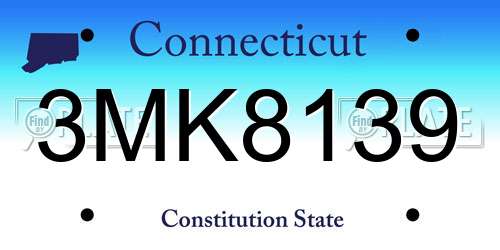 3MK8139 Connecticut License Plate