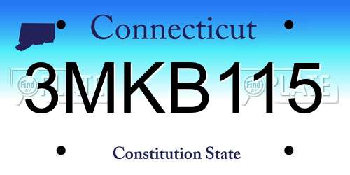 3MKB115 Connecticut License Plate