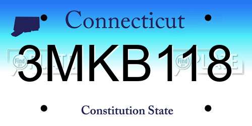 3MKB118 Connecticut License Plate