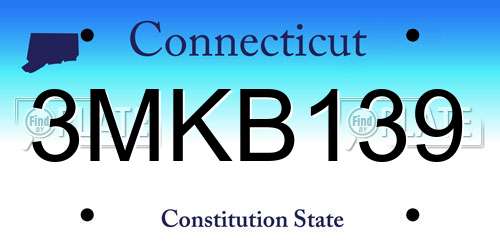 3MKB139 Connecticut License Plate