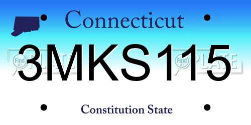 3MKS115 Connecticut License Plate
