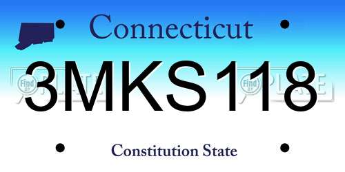 3MKS118 Connecticut License Plate