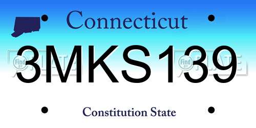 3MKS139 Connecticut License Plate
