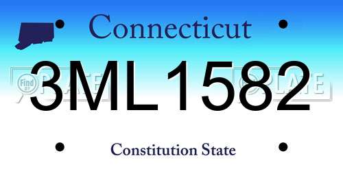 3ML1582 Connecticut License Plate
