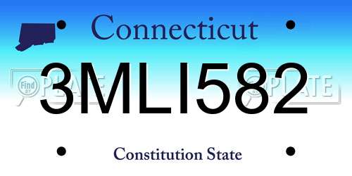 3MLI582 Connecticut License Plate