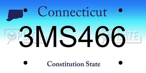 3MS466 Connecticut License Plate