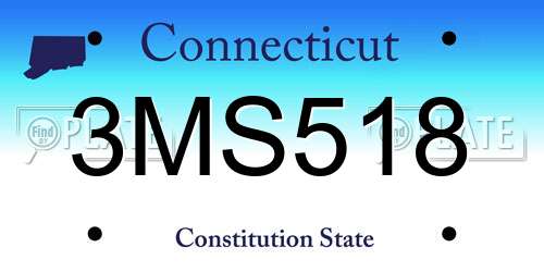 3MS518 Connecticut License Plate