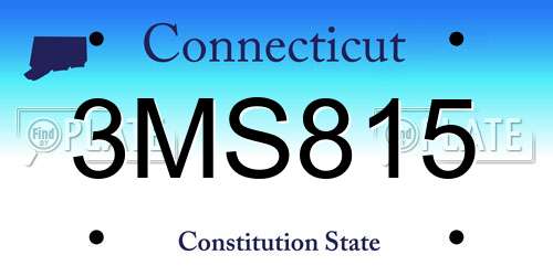 3MS815 Connecticut License Plate