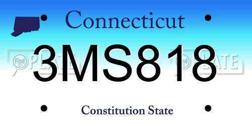 3MS818 Connecticut License Plate