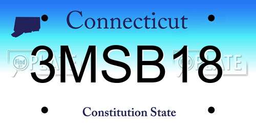 3MSB18 Connecticut License Plate
