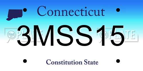 3MSS15 Connecticut License Plate