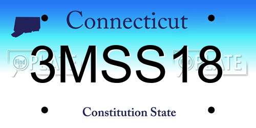 3MSS18 Connecticut License Plate