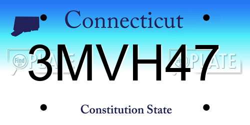3MVH47 Connecticut License Plate