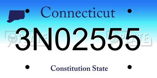 3N02555 Connecticut License Plate