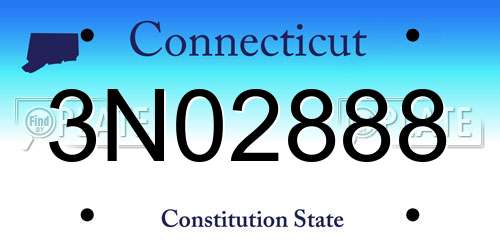 3N02888 Connecticut License Plate