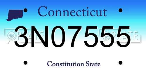 3N07555 Connecticut License Plate