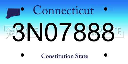 3N07888 Connecticut License Plate