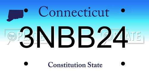 3NBB24 Connecticut License Plate