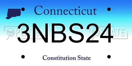 3NBS24 Connecticut License Plate