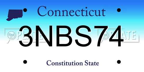3NBS74 Connecticut License Plate
