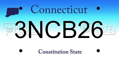 3NCB26 Connecticut License Plate