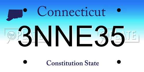 3NNE35 Connecticut License Plate