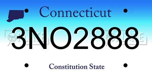 3NO2888 Connecticut License Plate