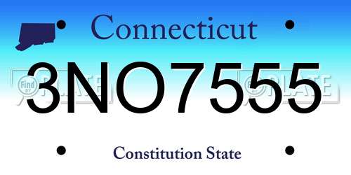 3NO7555 Connecticut License Plate