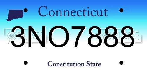 3NO7888 Connecticut License Plate