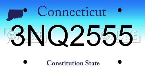3NQ2555 Connecticut License Plate