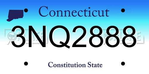 3NQ2888 Connecticut License Plate