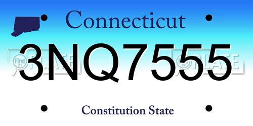 3NQ7555 Connecticut License Plate