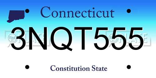 3NQT555 Connecticut License Plate
