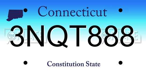 3NQT888 Connecticut License Plate