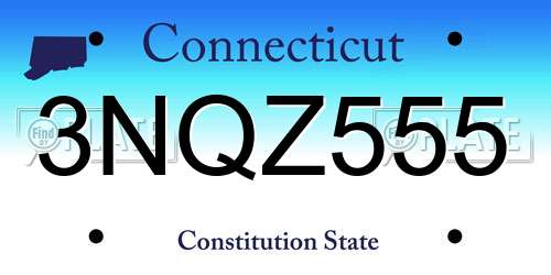 3NQZ555 Connecticut License Plate