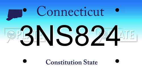 3NS824 Connecticut License Plate