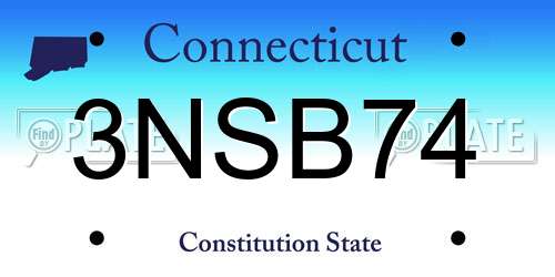 3NSB74 Connecticut License Plate