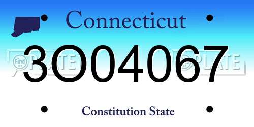 3O04067 Connecticut License Plate
