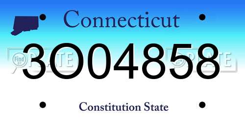 3O04858 Connecticut License Plate