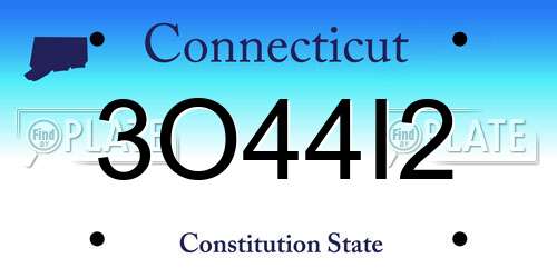 3O44I2 Connecticut License Plate