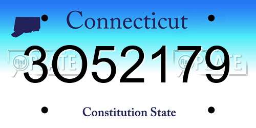 3O52179 Connecticut License Plate